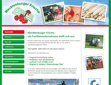 Tablet Screenshot of mecklenburger-frische.de